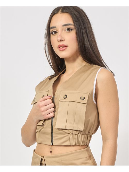 Gaelle Paris vest with zip and large pockets GAELLE PARIS | GAABW03842BE33